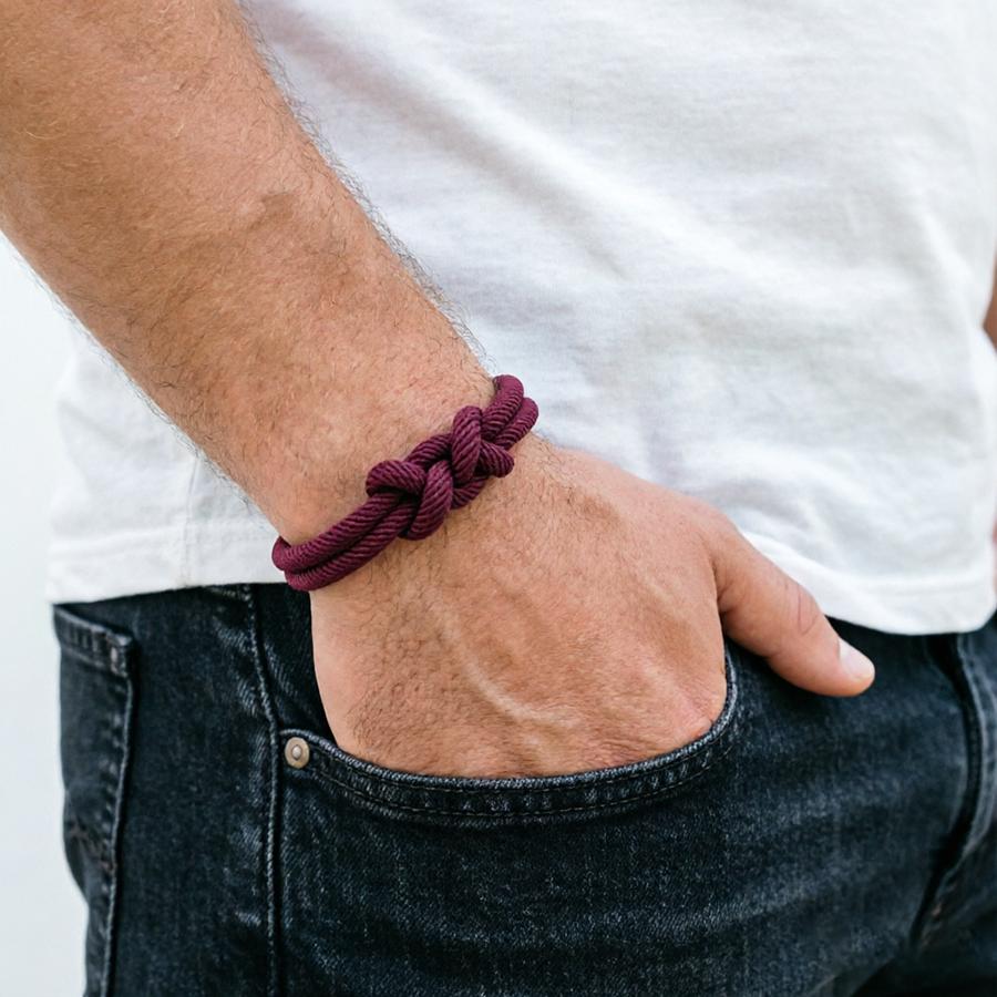 Einzigartiges Herren Seilarmband Premium Ausgewählt 4mm Schnur Spezieller Glücksknoten Tibetisches Armband Erhältlich in Mehreren Farben und Größen