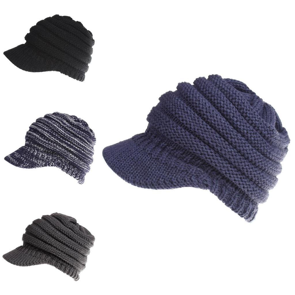 Cozy Women's Stretch Knit Hat Ponytail Beanie For Winter Warmth And Style