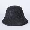Womens Straw Sun Hat Woven Bucket Hat Fishing Hat Beach Hat Foldable Cap Solid Color Straw Beach Hat Summer