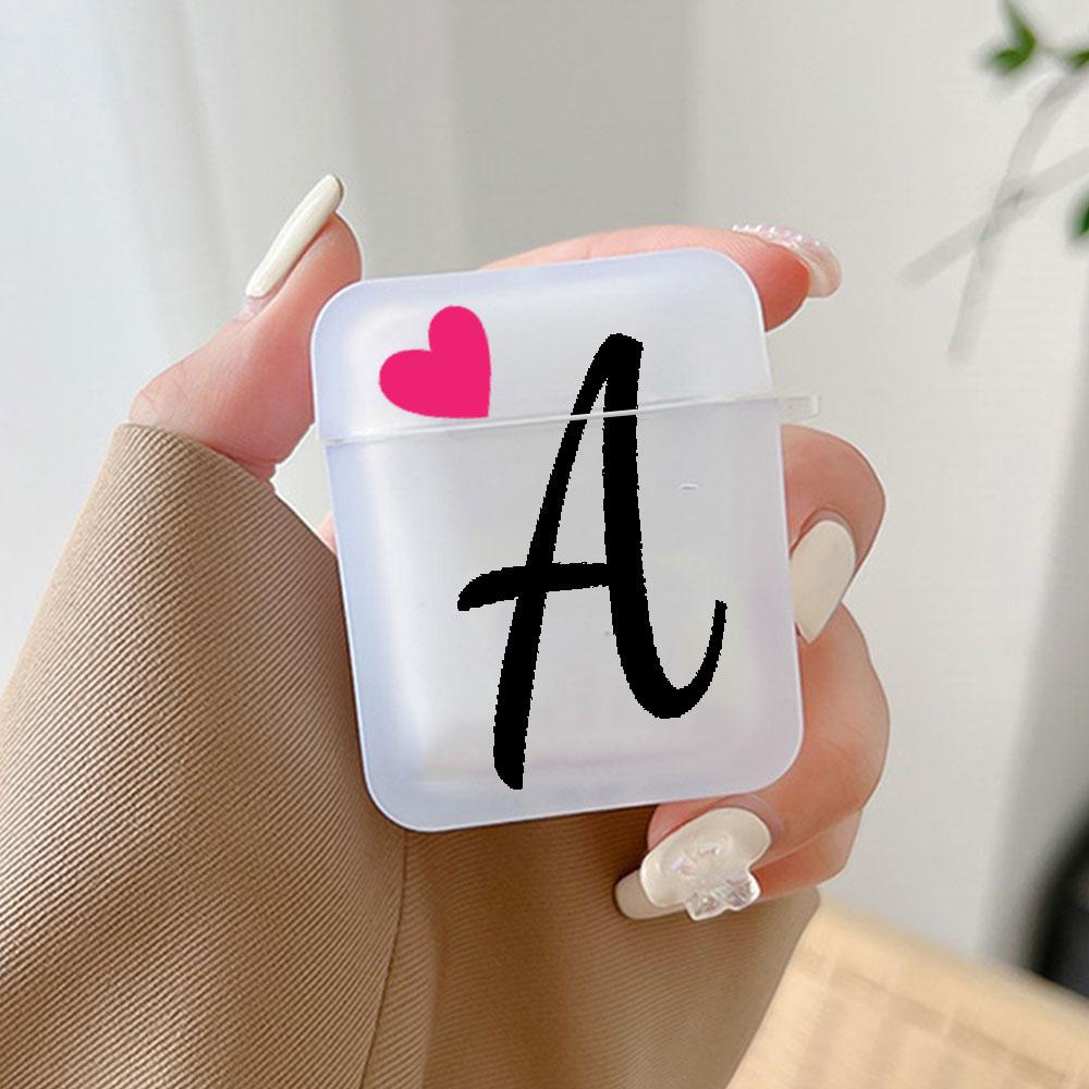Initial Letter A Z Love Heart Earphone Case for Airpods 4th 3rd Pro 3 2 Cover for Airpod 2 3 1 Protective Accessorie Shell Funda