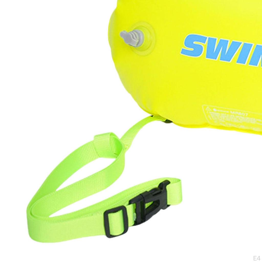 Aquatic Swim Buoy with Waterproof Bag And Adjustable Waist Belt, Double Inflatable Cushion