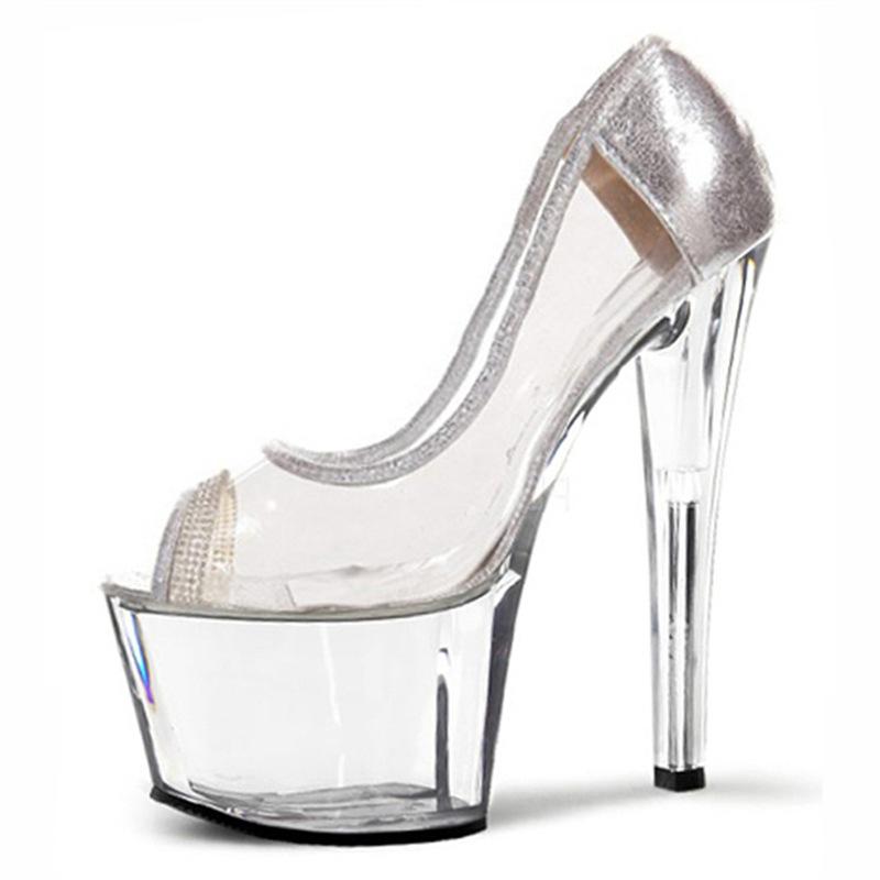 Internet Celebrity Temperament White Summer Spring and Autumn Design Sense Transparent Single Shoes Women Nude High Heels Stiletto 2025 New