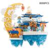 China Mythological Architecture Micro Daimond Block Moon Palace Building Brick Construction Toy Nanobrick Collection With Light