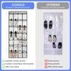 28 Large Pockets Over the Door Shoe Organzier, Hanging Shoe Organizer for Door Large Capacity Shoe Storage Bag with 4 Metal Hooks