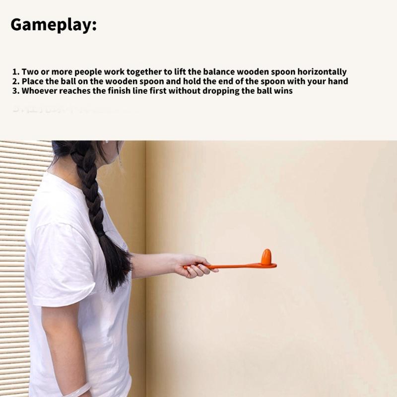 12Pieces Wood Eggs Spoon Race Game Toy for Outdoor Easter Hunting Parties Kids Group Coordination Activity Supply Toy