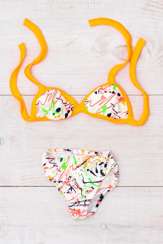 Girls’ Printed Swimwear – Padded-Free Tie Top & Comfortable Fit, Summer, 9593-043 HC