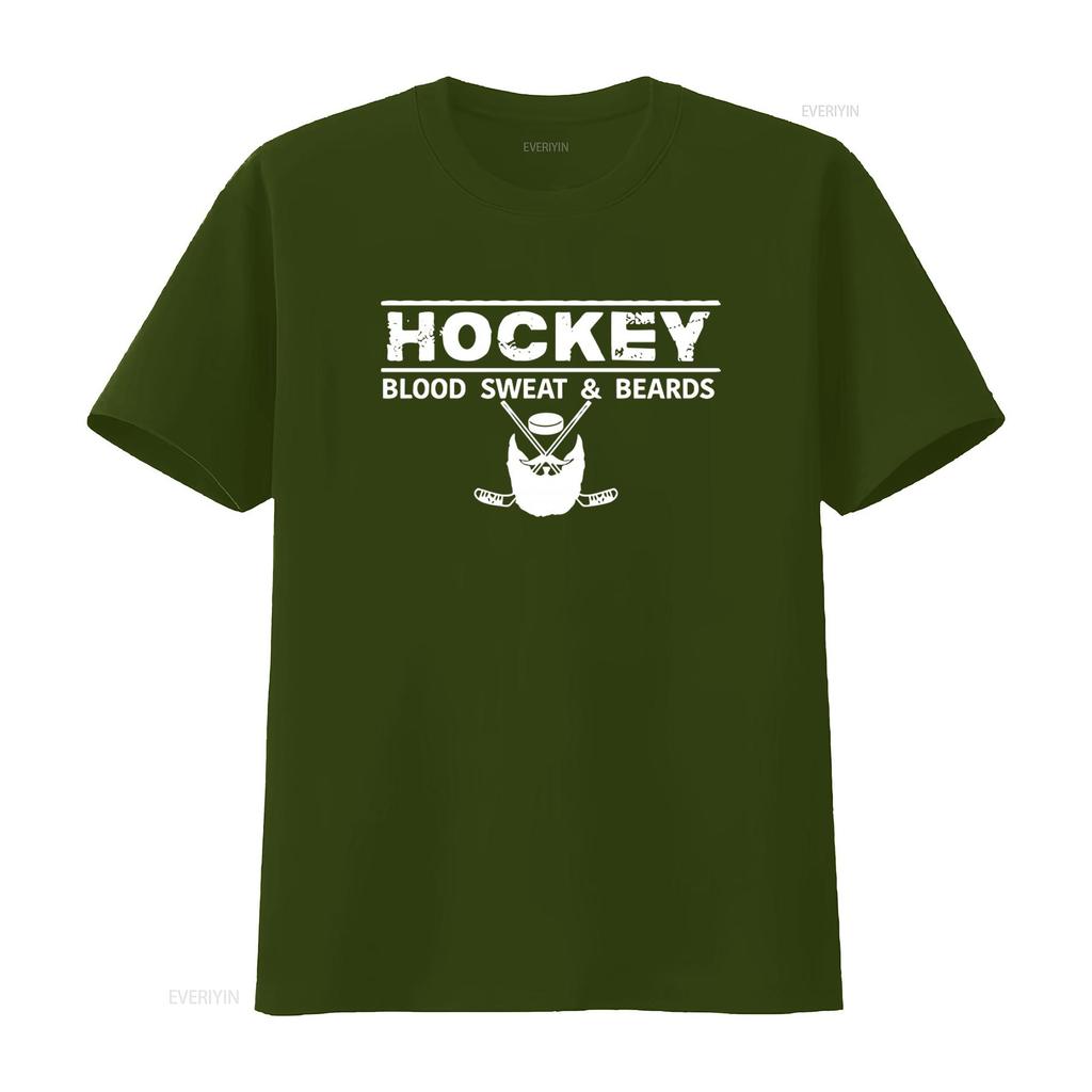 Herren Eishockey Blut Schweiß Bärte Sportfan Eis Tor Team Cooles Design Rundhals T-Shirt vintage Gewaschen Atmungsaktiv Weich Vielseitig