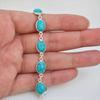 Copper Turquoise Earring 925 Sterling Silver Bracelet Handmade Designer Bracelet Women Silver Gemstone Bracelet