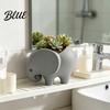 Resin Animal Figurine Desktop Ornaments Elephant Pot Planter 3D Printed Cute Small Printing Ornaments Multi-Purpose Flowerpot And Pen Holder