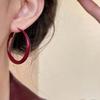 Ankela Orecchini a cerchio grandi e rotondi rossi per donna, semplici e alla moda, con cerchio geometrico iperbole, orecchini a cerchio Huggie, gioielli Brincos Bijoux, regalo