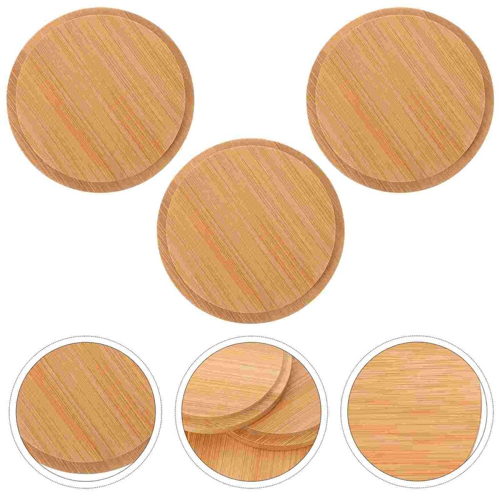 3 Pcs Water Cup Bamboo Lid Suitable for All Cups Insulation Covers Lids Drink Household Practical Fresh-keeping