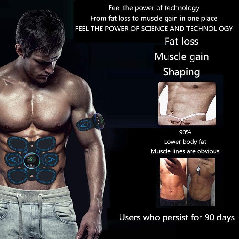 EMS Abdominal Muscle Stimulator Smart Muscle Abs Trainer Elektryczny Fitness Masaż Naklejka USB Akumulatorowy Masaż Wyszczuplający Ciało