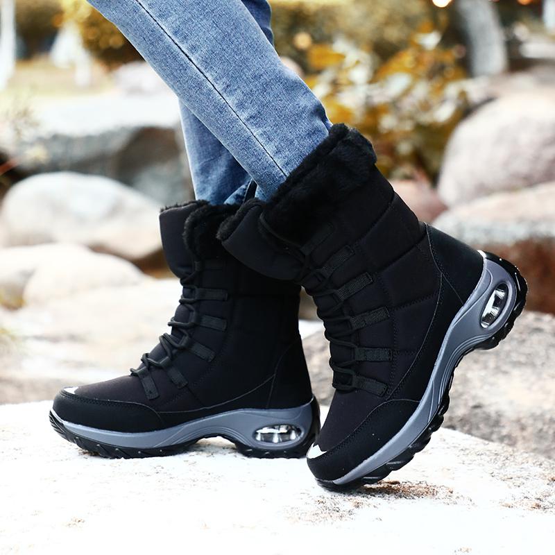Women’s Winter Mid-calf Boots Snow Boots Casual Boots for Girl Booties Mid-calf Boots Ankle Boots with Fur Plus Size
