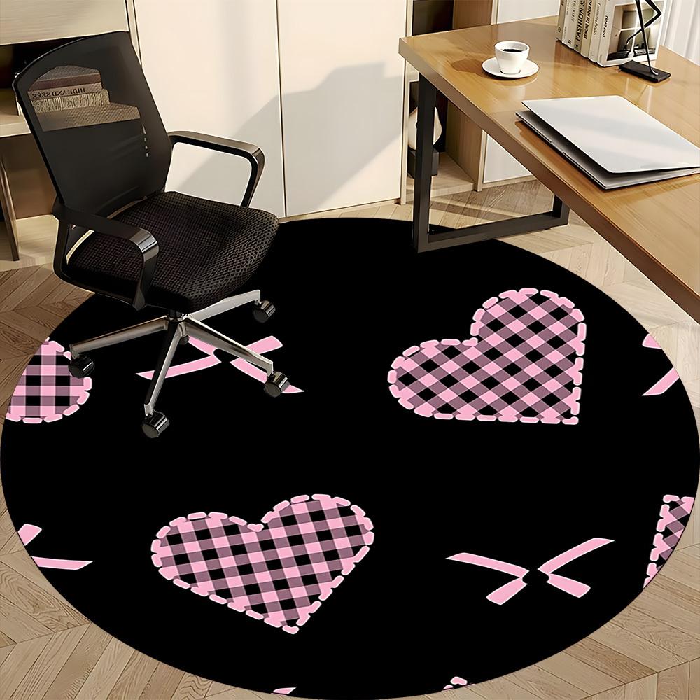 1pc Polka Dots Bows Chair Carpet for Office - Durable, Ideal for Chair Mats, Stylish & Functional Decorative Rug yy260130066