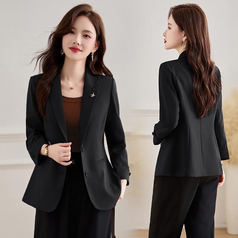 

Женский повседневный модный блейзер Весна 2025 - JX2502 M (90-110 lbs) чёрный