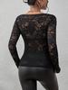 2024 Autumn/Winter Floral Lace Fan-Shaped Blouse for Women