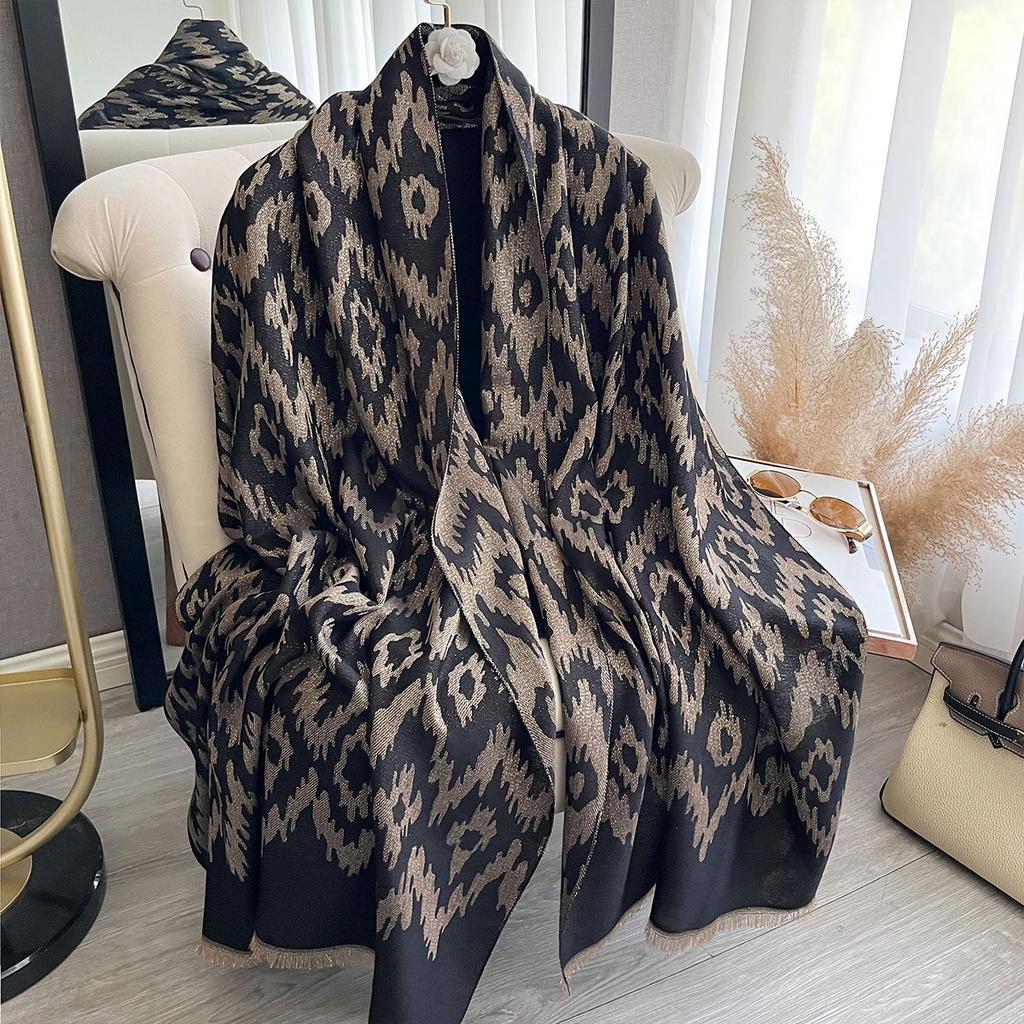 Ethnic Style Color Matching Style Fashion Going Out Imitation Cashmere Warm Shawl Cape Scarf Women'S Scarf