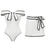 1011 European and American swimwear new black and white color matching sweet girl bow one-piece swimsuit female explosion