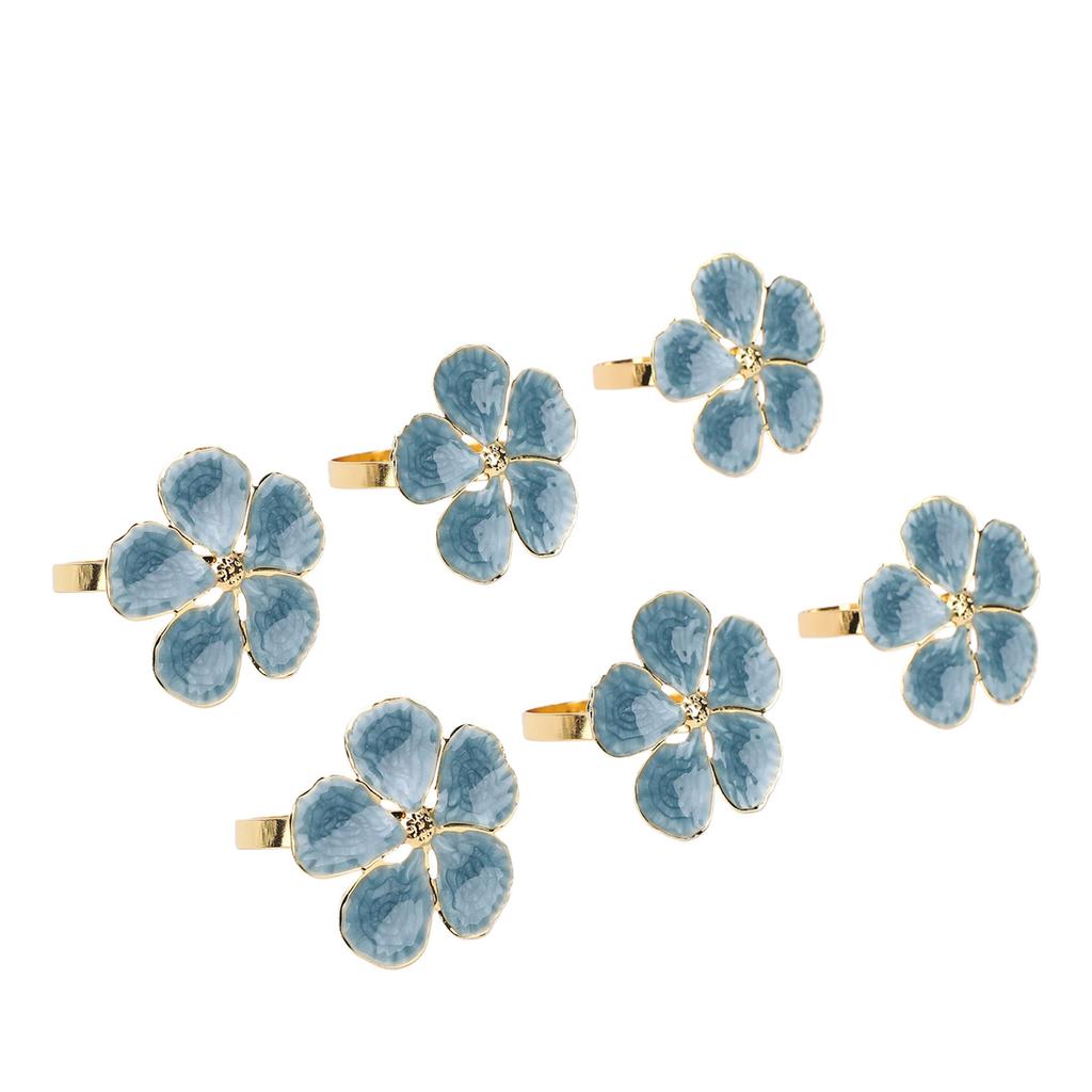 6 Stück Blumen-Serviettenringe Serviettenhalter-Set Florale Servietten-Schnallen Tischdekoration für Hochzeitsbankett Geburtstagsessen