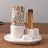 Ceramic Palo Santo Sticks Holder 4 in 1 Incense Burner Sage Holder Incense Holder Ash Catcher Tray for Meditation Yoga Room