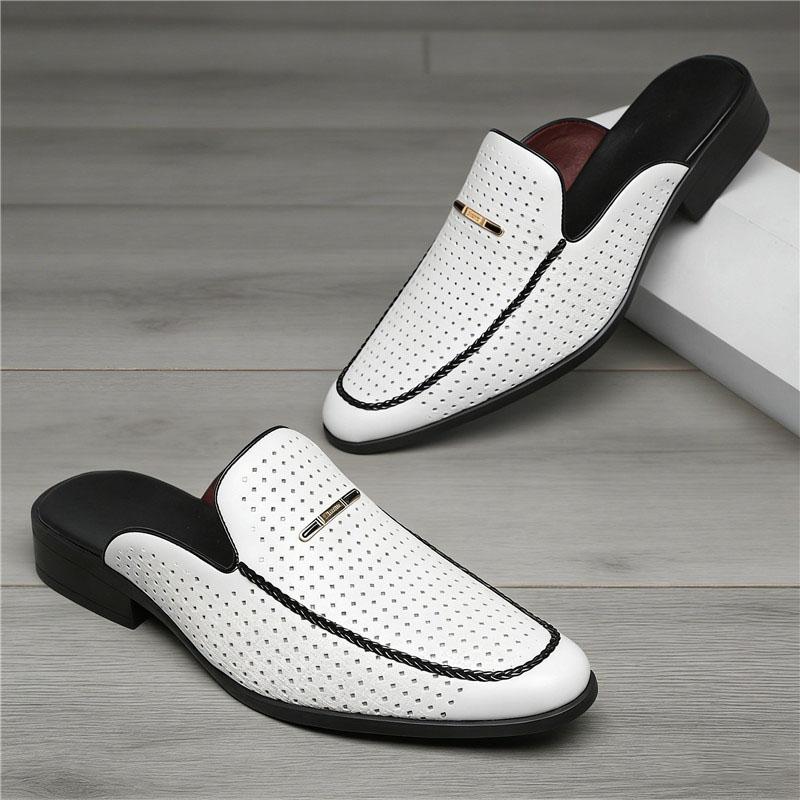 Designer Neue Gelb Weiß Schwarz Halbschuhe Schuhe Herren Lässig Lackleder Mules Mokassins Atmungsaktive Loafer Zapatos Hombre