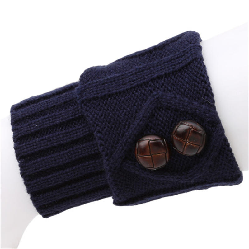 Women Winter Leg Warmers Lolita Sweet Girl Buttons Crochet Short Leg Warmers for Boot Lady Boot Knee High Boots