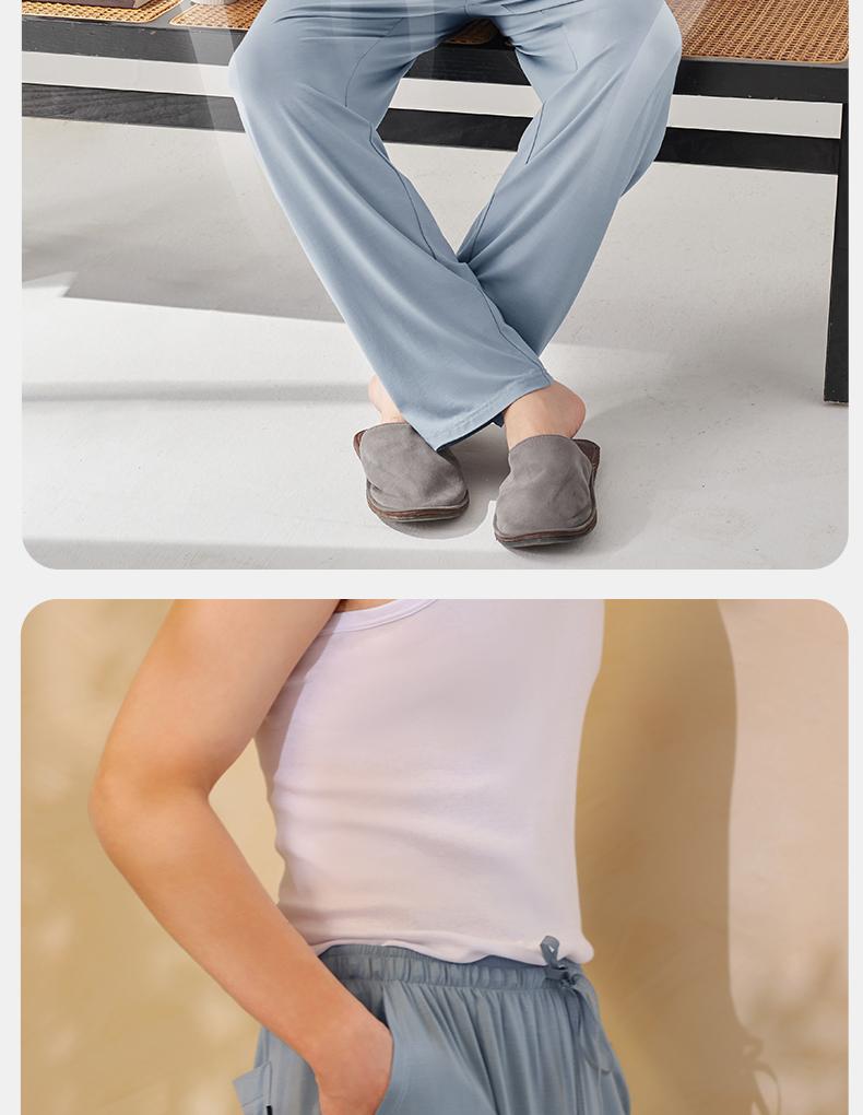 Xuanliang 2026 New Sleepwear Men's Summer Modal Short Sleeved Shorts Long Pants Three Piece Set Can Be Worn As Outerwear Home Clothes