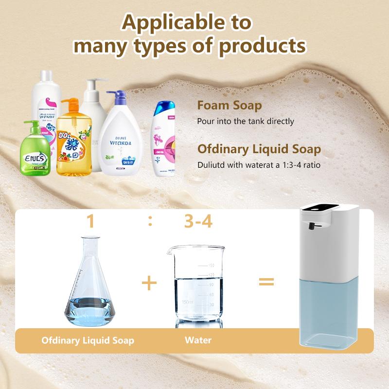 400ml New Rechargeable Foam/Liquid/Spray Model Touchless Electric Automatic Sensor Soap Dispenser for Toilet Bathroom & Kitchen