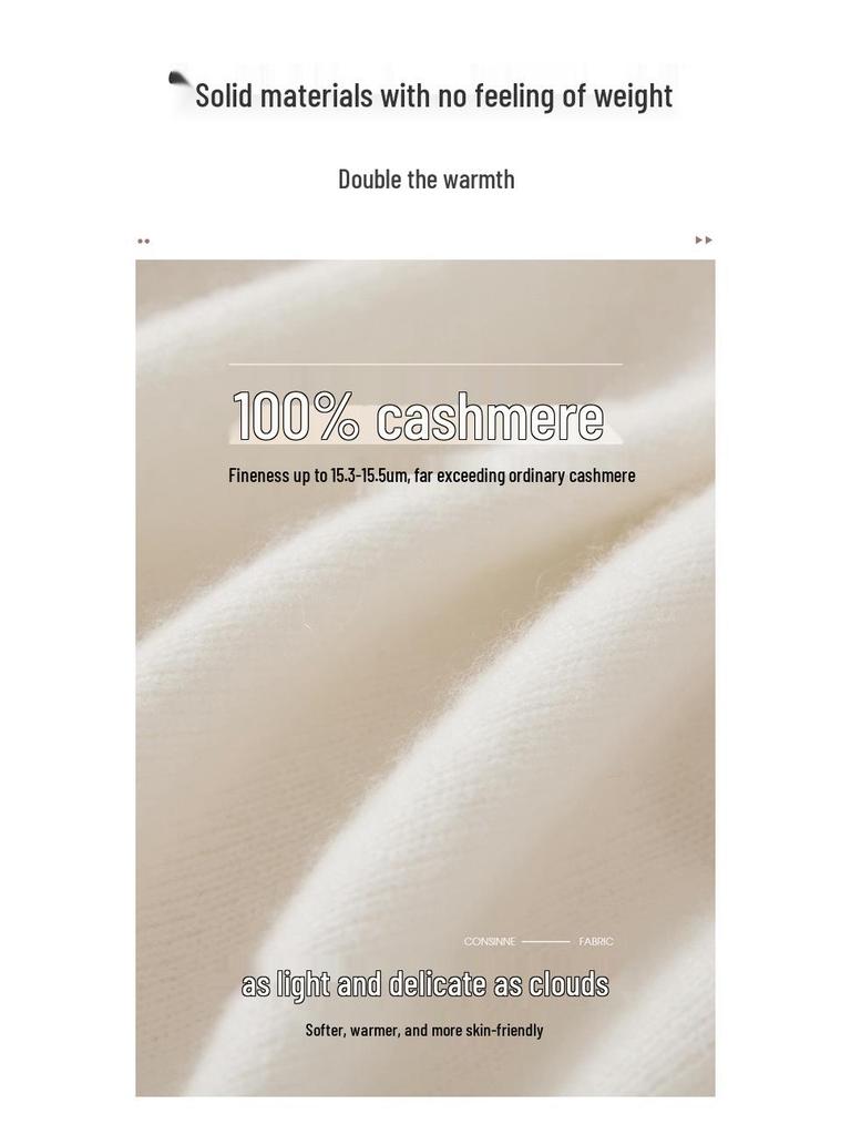 Women's 2025 Autumn/Winter Colorblock Crew Neck 100% Pure Cashmere Raglan Sleeve Thick Knit Sweater