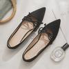 Pointed bow single shoes spring and summer new women's shallow mouth gentle temperament Doudou shoes