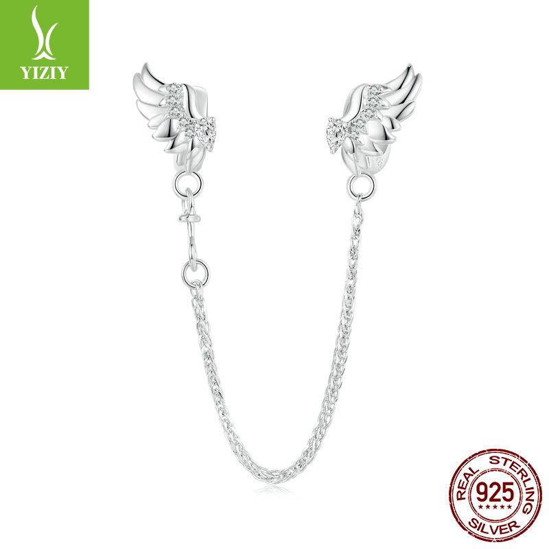 Wings Silicone Positioning Safety Chain, Dream Wings S925 Sterling Silver Diy Bracelet Lucky Beads