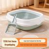 Multi-Color Extra Large Semi-Enclosed Cat Litter Box - Thickened Plastic, Anti-Splash Design