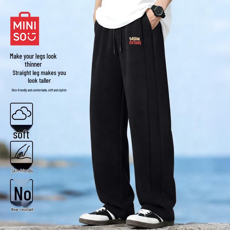 

MINISO Men s Corgi Label Straight-Leg Casual Pants L