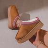 Nye varme pels ankelstøvletter Dame Flats Plattform Tøfler Plysj Flip Flops Vinter bomullssko for kvinner Merkedesign Snow Botas