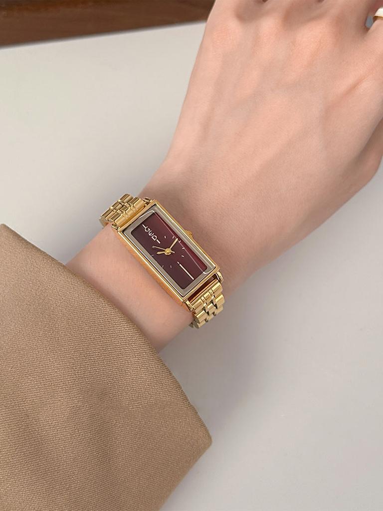GEDI Luxury Vintage Women's Watches Rectangular Steel Bracelet Timepiece Water-Resistant Quartz Watch Holiday Gift
