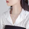 S925 Silver Korean Style Simple Pendant Necklace for Women - Clavicle Chain Christmas Gift for Girlfriend.