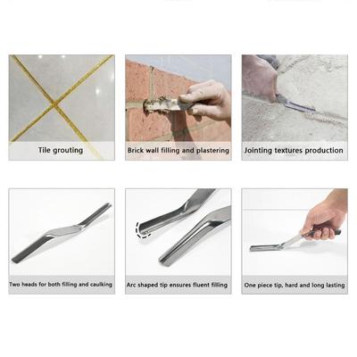DIY Tool Brick Jointer Tool Double Ended Stainless Steel Tile Joint Trimmer 1/2 Inch Head 5/8 Inch Head Grout Caulking Tool