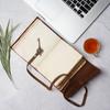 Diario in Pelle Antico Vintage con Bordi Irregolari e Chiave in Ottone Antico