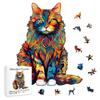 Color Changing Cat Wooden Puzzle Irregular Animal Shaped Wooden Puzzle High Difficulty Puzzle Puzzle Toy Birthday Christmas