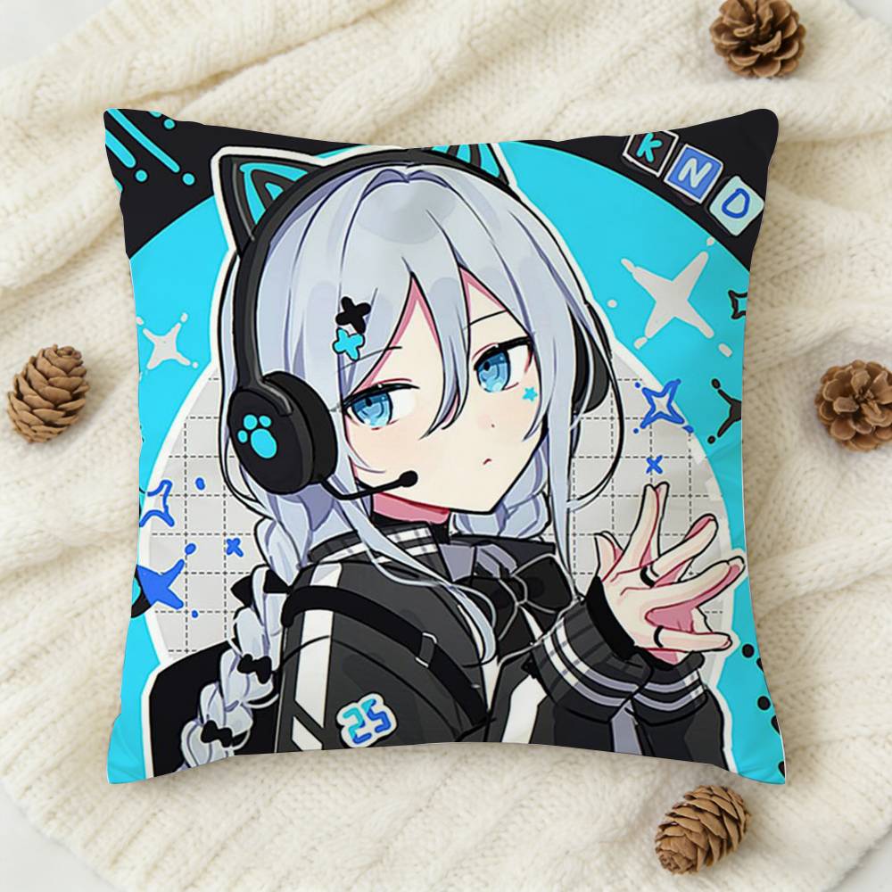 Yoisaki Kanade Cartoon Style Doublesided Printed Square Decorative Cushion Cover for Sofa Living Room Home Decor