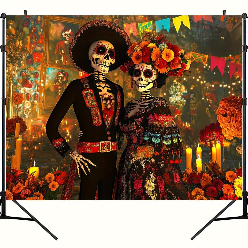 Background of the Giant Day of the Dead Festival - Decorations for the Day of the Dead Party in Mexicozyc