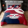 RB Leipzig Football Design Bed Bedding Set 1 Duvet Cover + 2 Pillowcases Soft Breathable Household Bed Linens