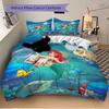 Mermaid Friends Underwater Print 3Pcs Bedding Setduvet Cover With 2 Bedropillowcase Home Birthday Gift