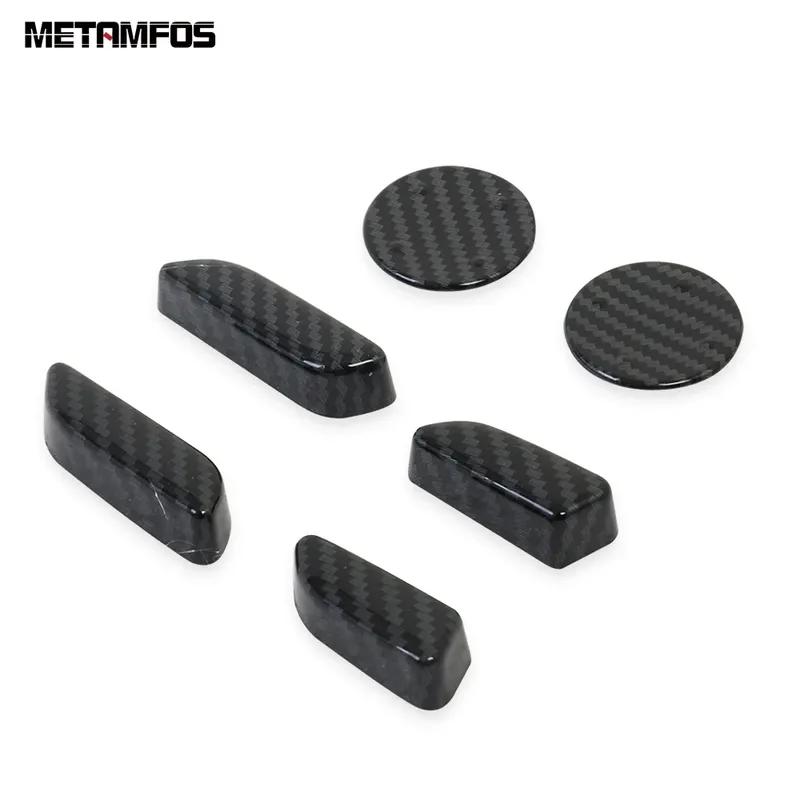 Car Accessories For Tesla Model X 2016 2017 2018   Carbon Fiber Interior Seat Adjustable Switch Button Cap Cover Trim