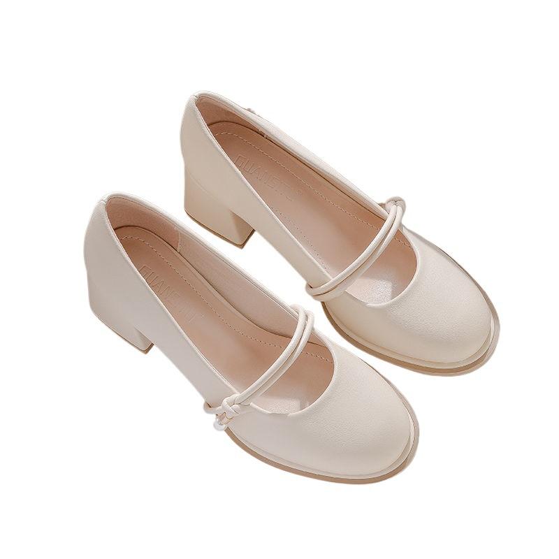 Temperament French Mary Jane small leather shoes 2025 autumn fashion new fairy high heels soft leather gentle bridesmaid shoes