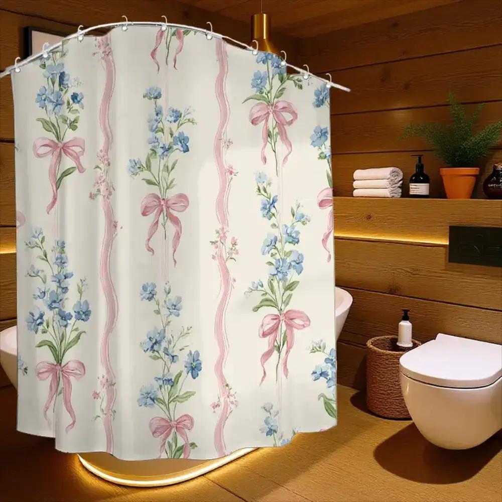 Water Repellent Mildew Proof Shower Curtain With Hooks Easy Install Washable Cute  Design For All Bathroom Scene Decoration