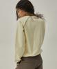 MAGOODGAN Akarit 3412 Brushed Standard Fit Cream Contrast Crew Neck Sweatshirt