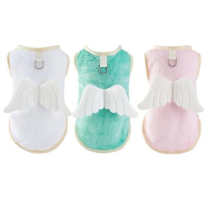 Dog Vest Spring Furry Cloth with Cartoon Wing Pullover Coat Clothing Apparel
