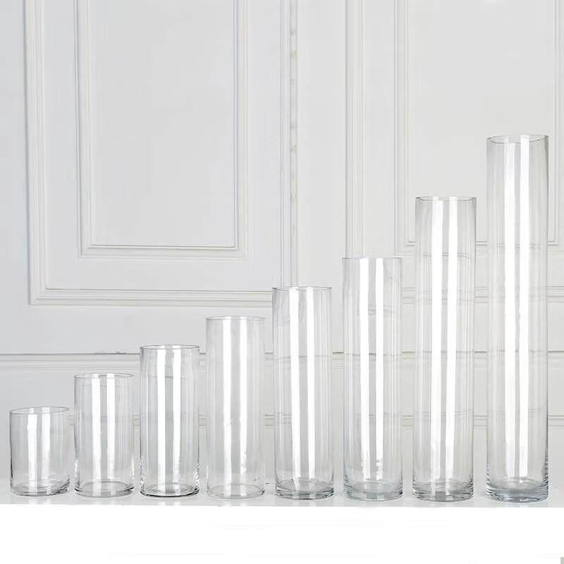 JUYUAN Clear Straight Glass Cylinder Diameter 15cm, Height 30cm