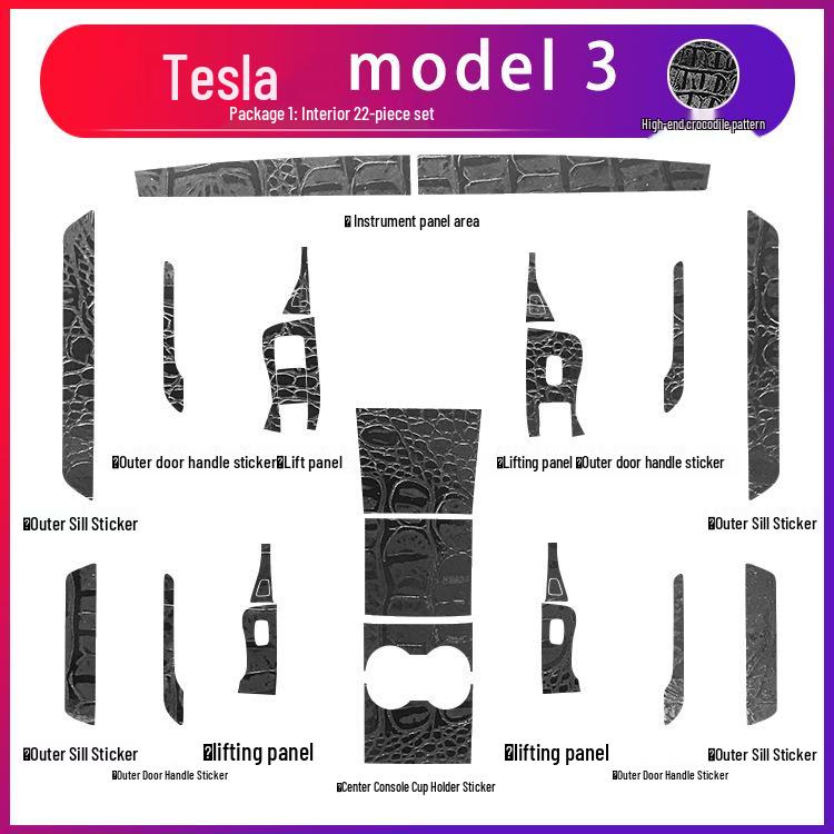 Carbon Fiber Anti-Kick Film for Tesla Model 3/Y (2021) Center Console Interior